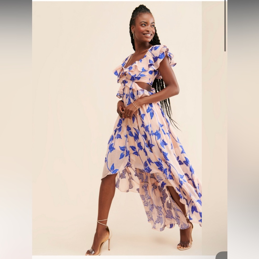 Anthropologie Not So Serious By Pallavi Mohan Ruffled High-Low Dress - Picture 2 of 9